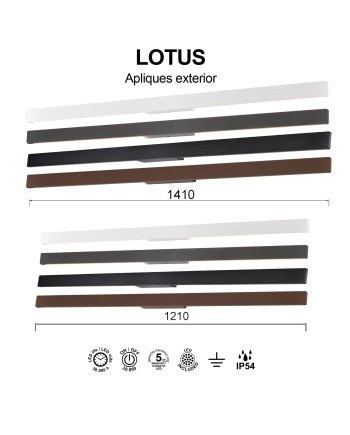 LOTUS * APLIQUE EXTERIOR 24W IP54 3000K NEGRO